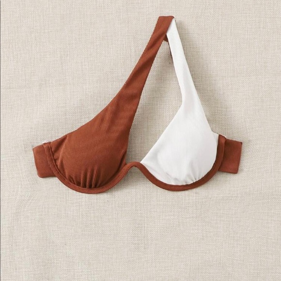 Rib Underwire One Shoulder Bikini Top - Picture 4 of 4